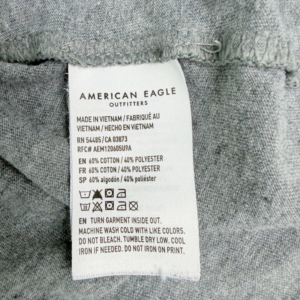 American Eagle Super Soft T-Shirt Men’s S Gray Short Sleeve Standard Fit Casual - Picture 8 of 8